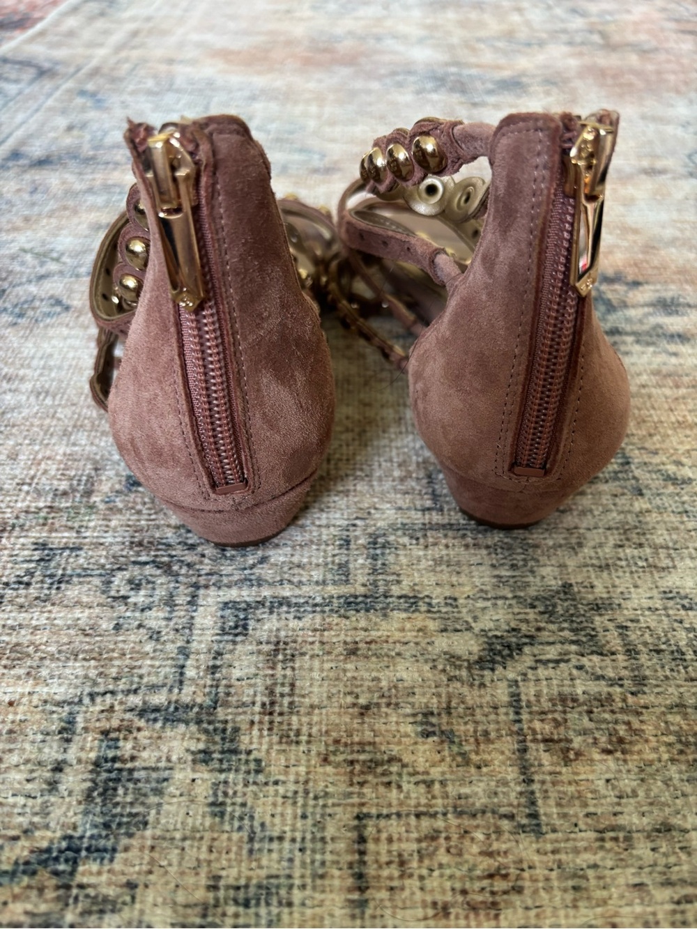 Sam Edelman Mauve Studded Strappy Heels - Picture 4 of 16